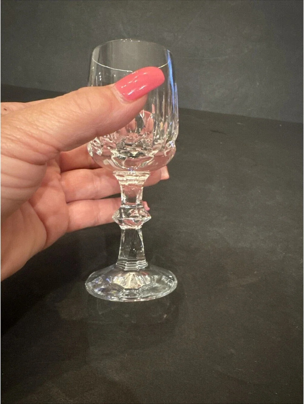 Cristallerie Zwiesel Etched Clear Crystal Round Cordial Shot Glass 4 5/8” H